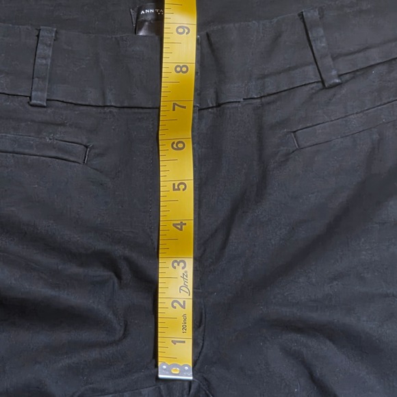 Ann Taylor Signature Cropped Pants Women's Size 6 Black Cotton Blend Flat Front - Picture 6 of 8
